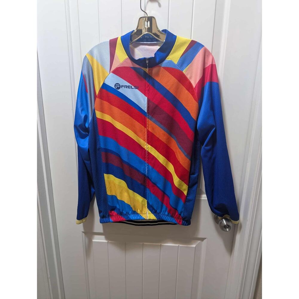 FRELSI Color Carnival | Men's Long Sleeve Cycling Jersey Jacket Size L Athletic
